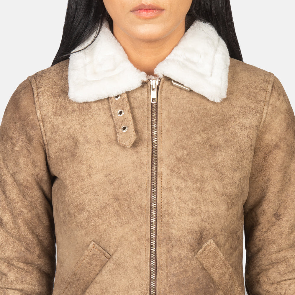 Sherilyn B-3 Bomber Leather Jacket