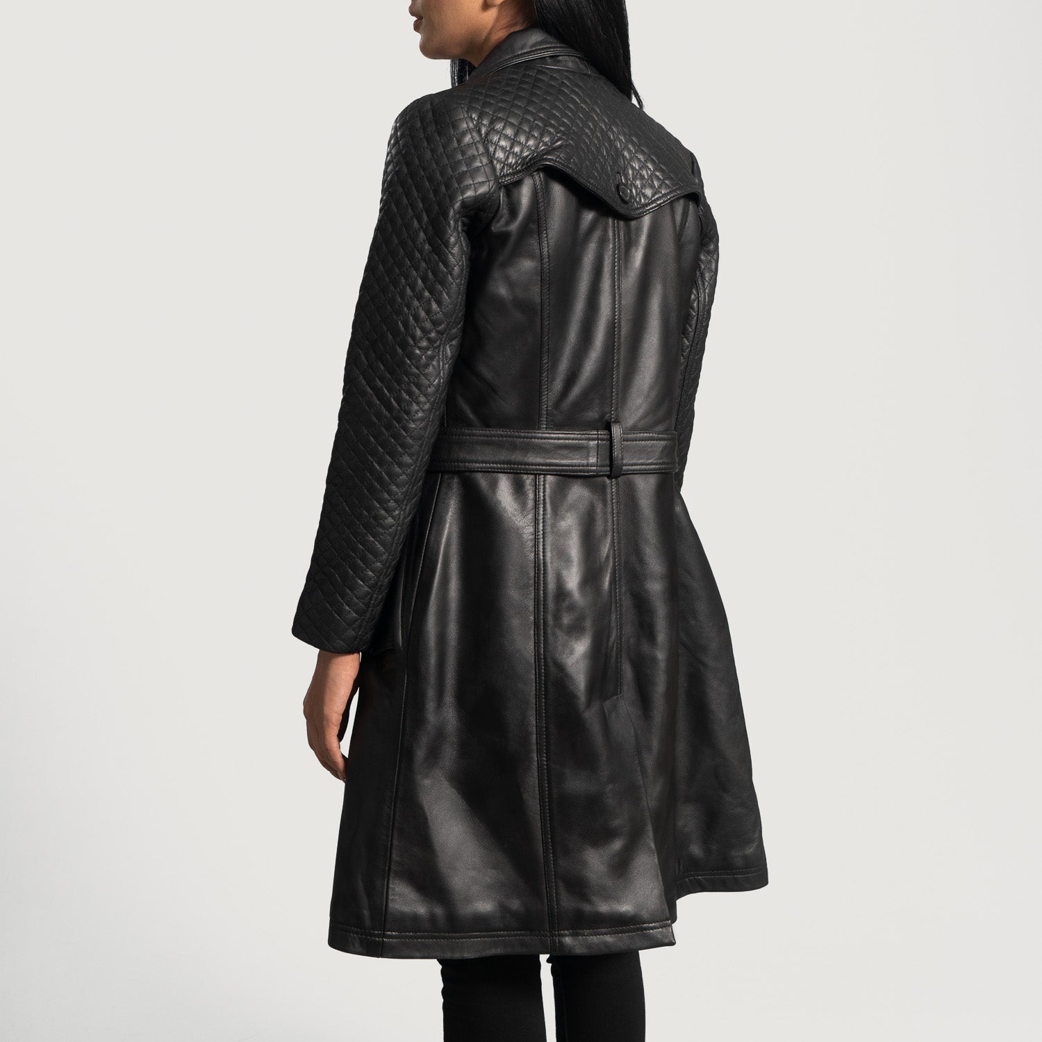 Sweet Susan Trench Leather Long Coat