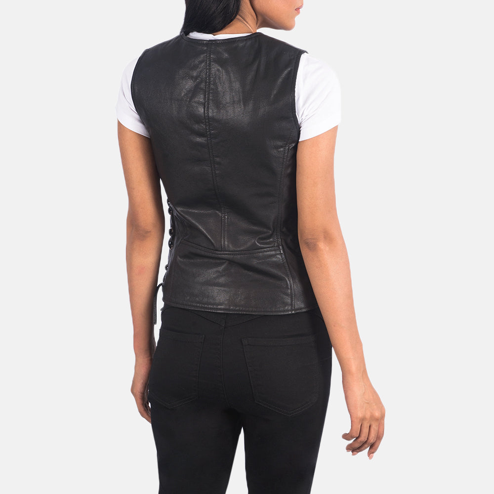 Vanda Biker Leather Vest For Women