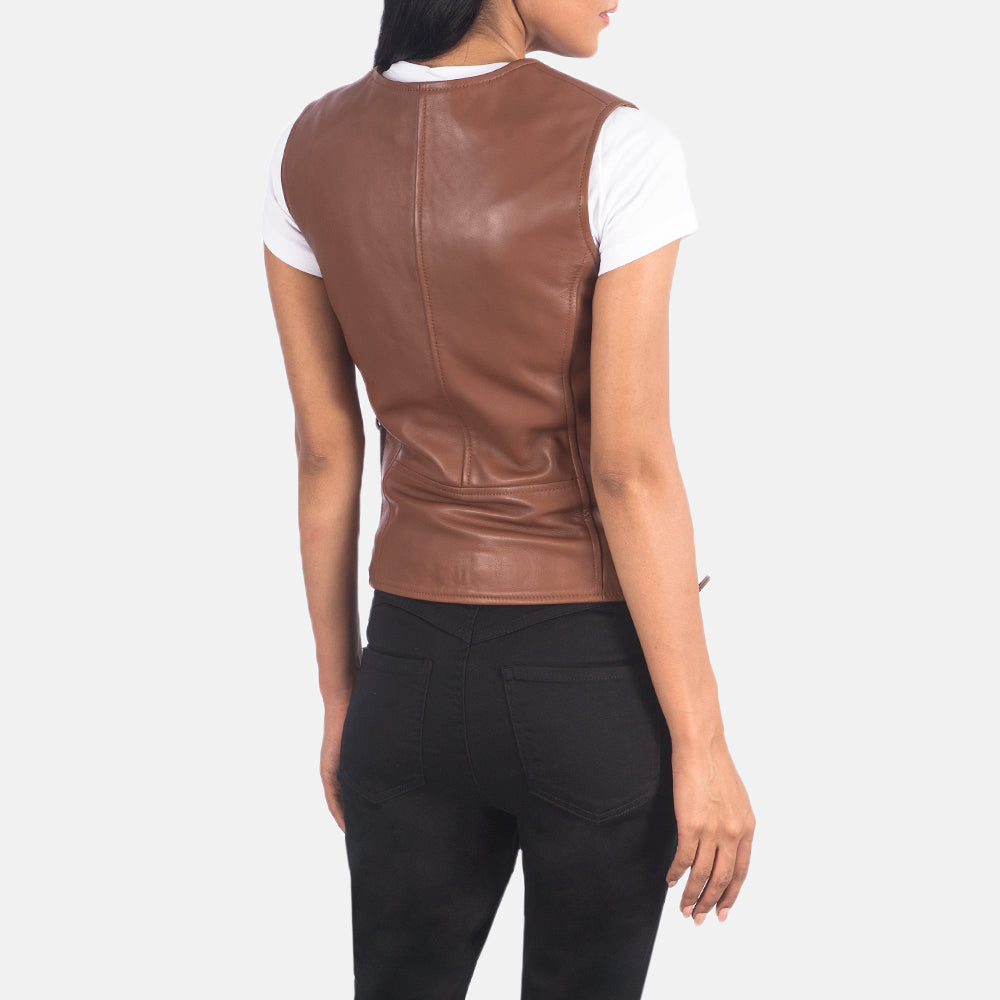 Vanda Biker Leather Vest For Women