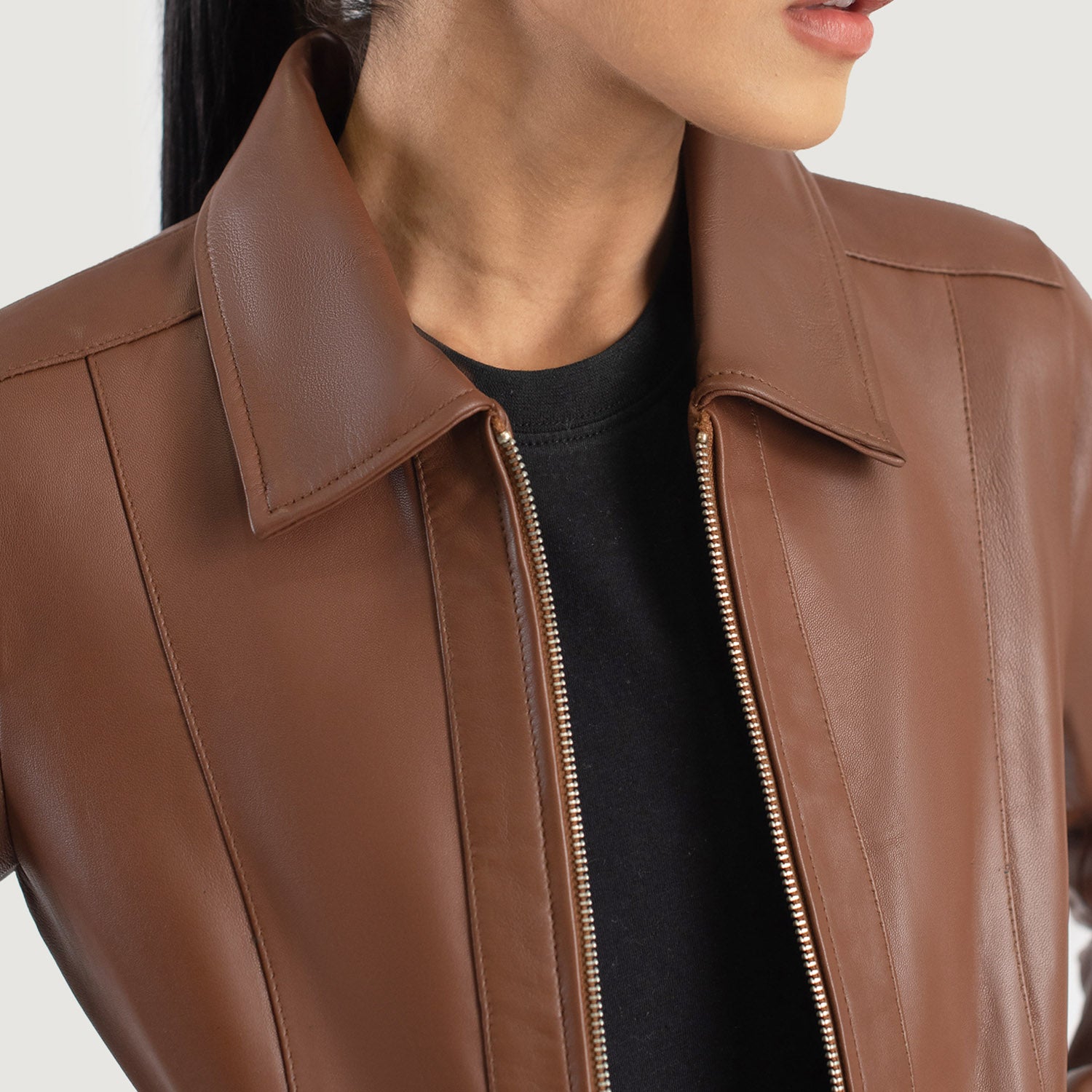 Vixen Classic Collar Leather Jacket