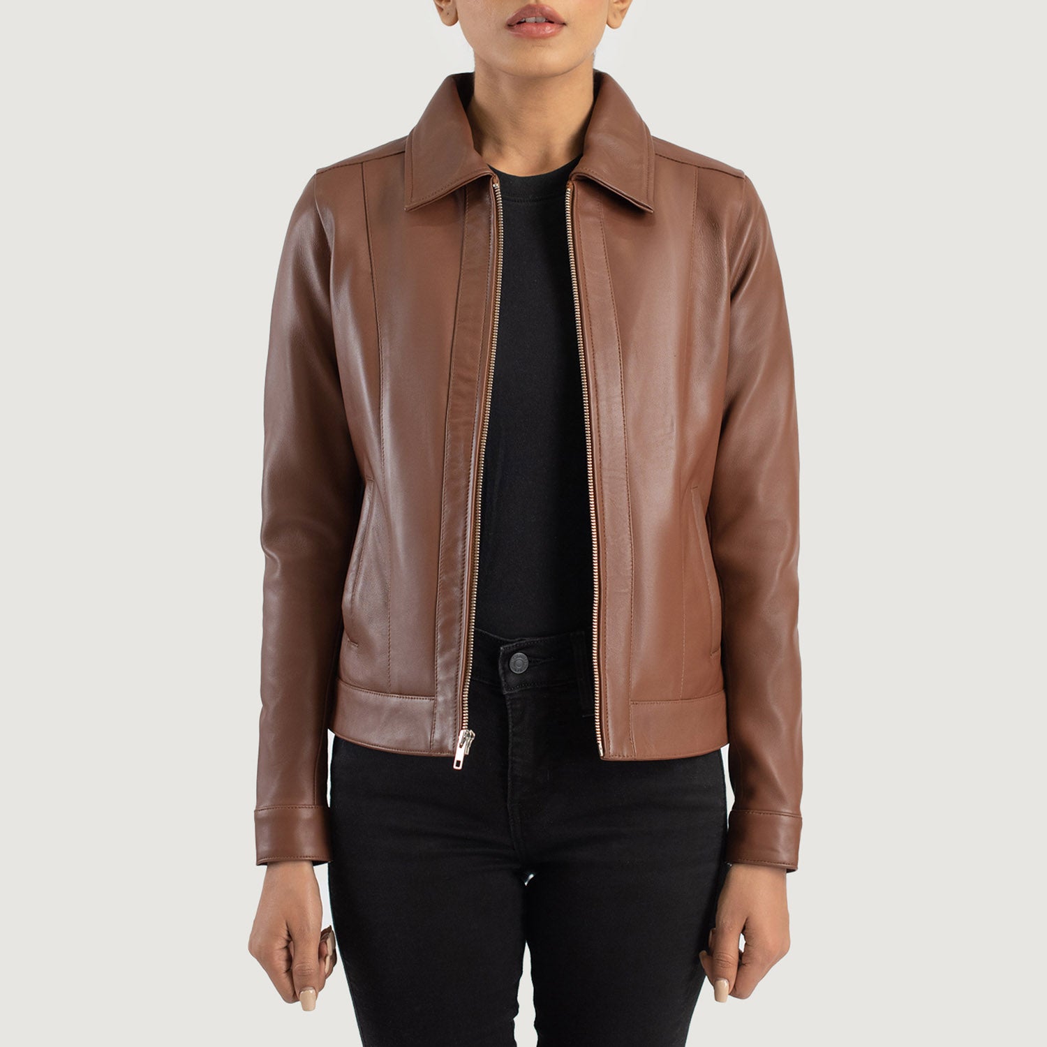 Vixen Classic Collar Leather Jacket