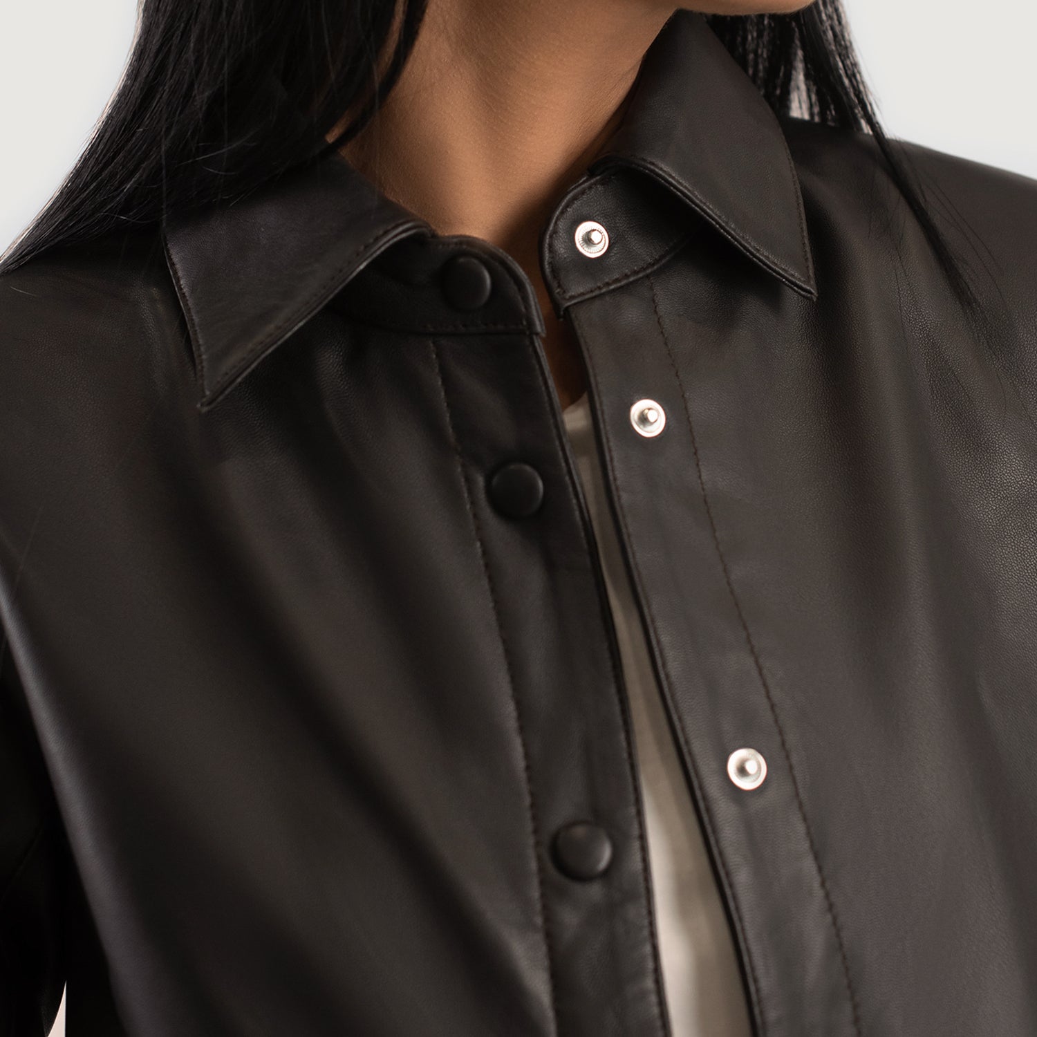 Zenith Leather Biker Shirt Jacket