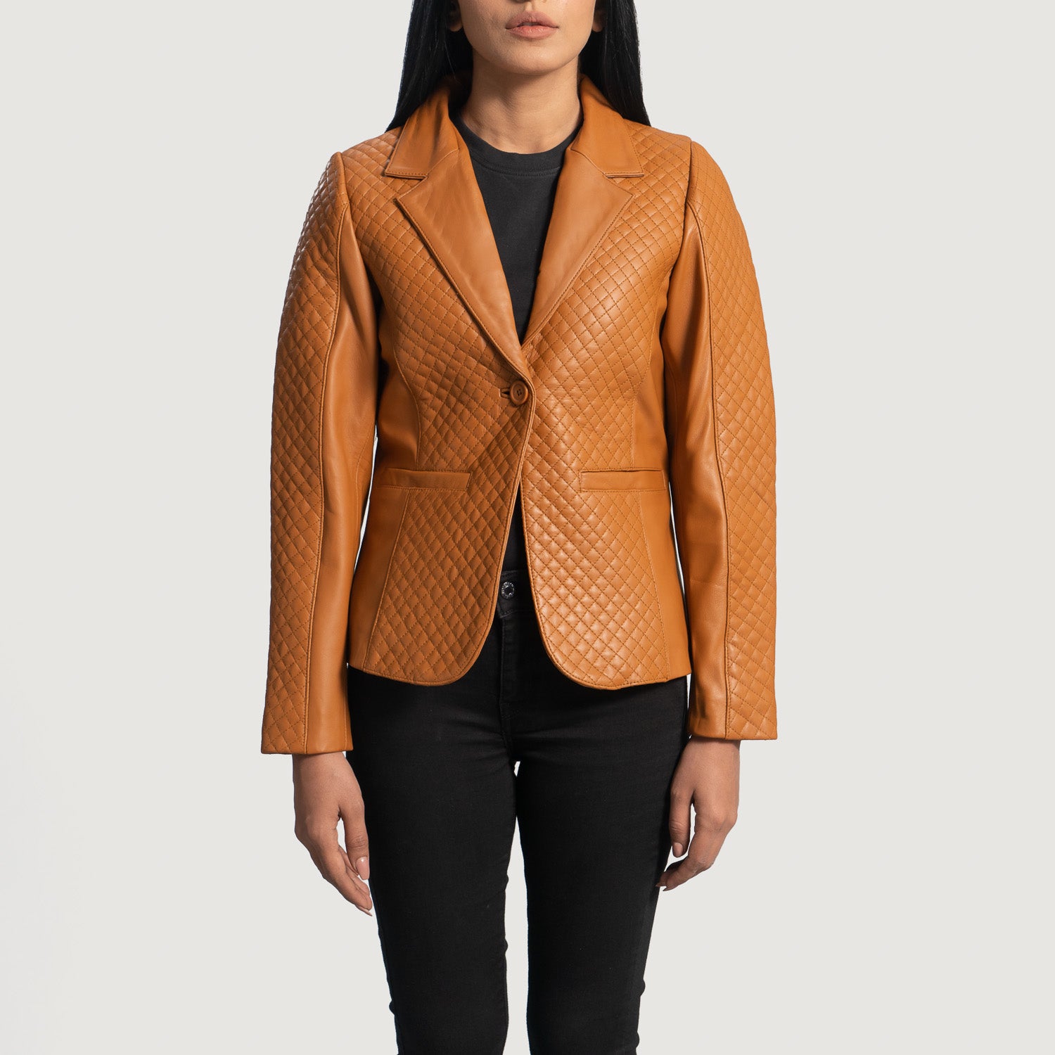 Cora Quilted Leather Blazer