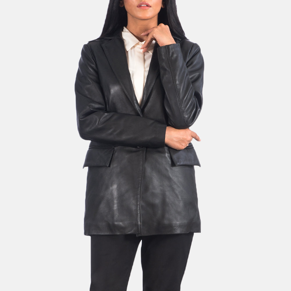 Marilyn Tan Leather Blazer