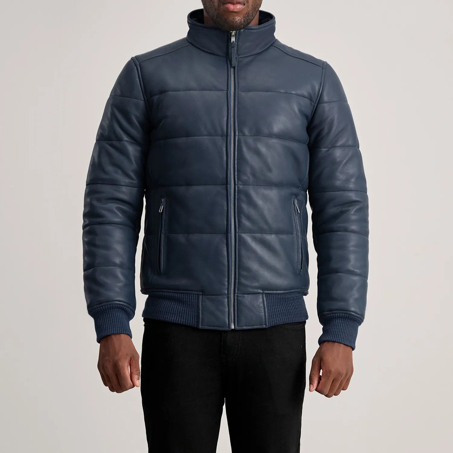 Lucas Leather Puffer Bomber Jacket
