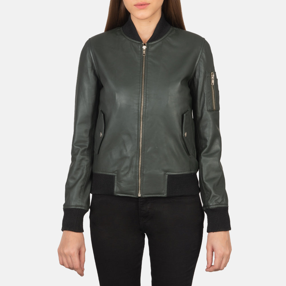 Ava Ma-1 Leather Bomber Jacket