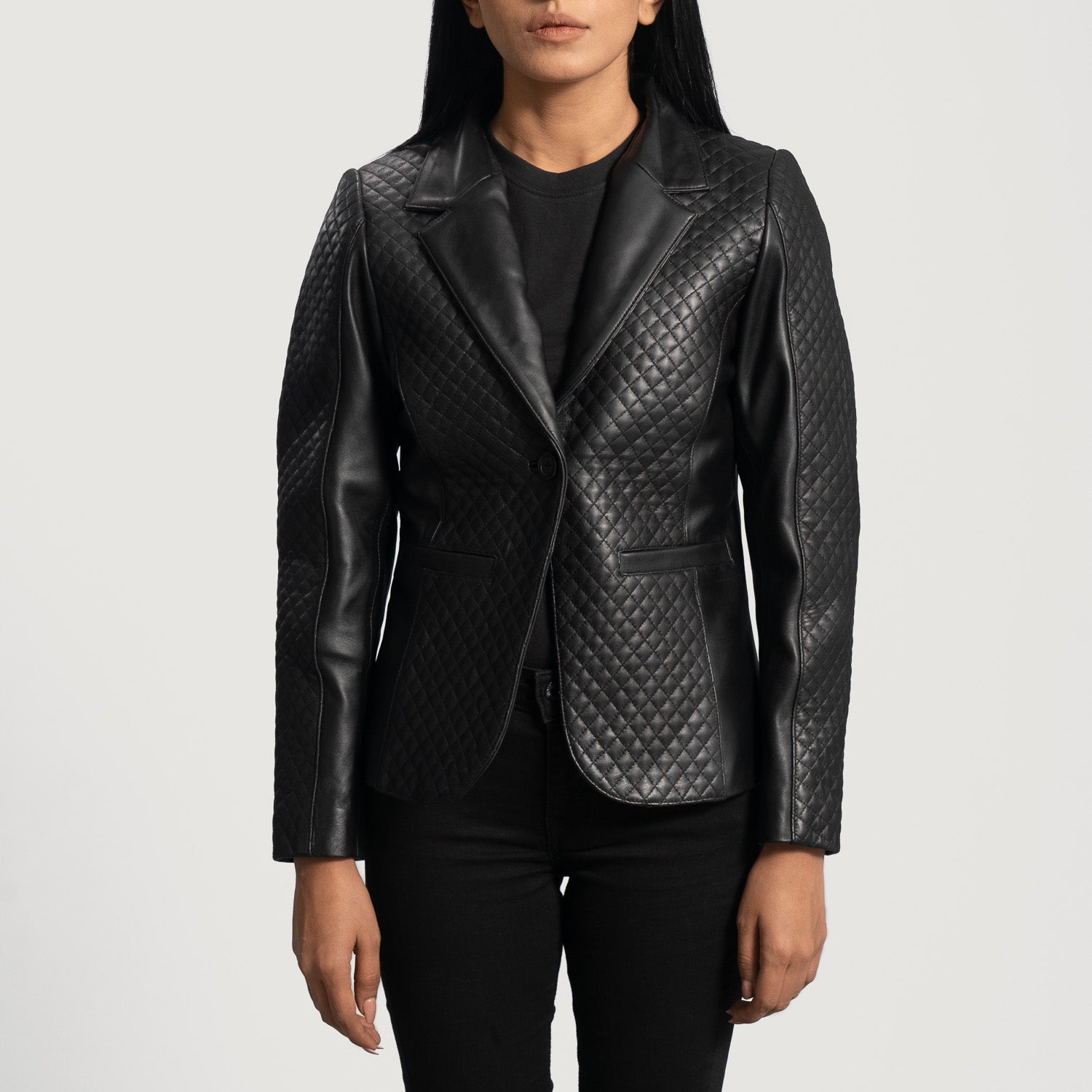 Cora Quilted Leather Blazer