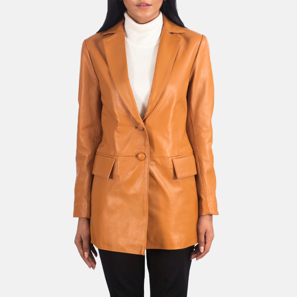 Marilyn Tan Leather Blazer