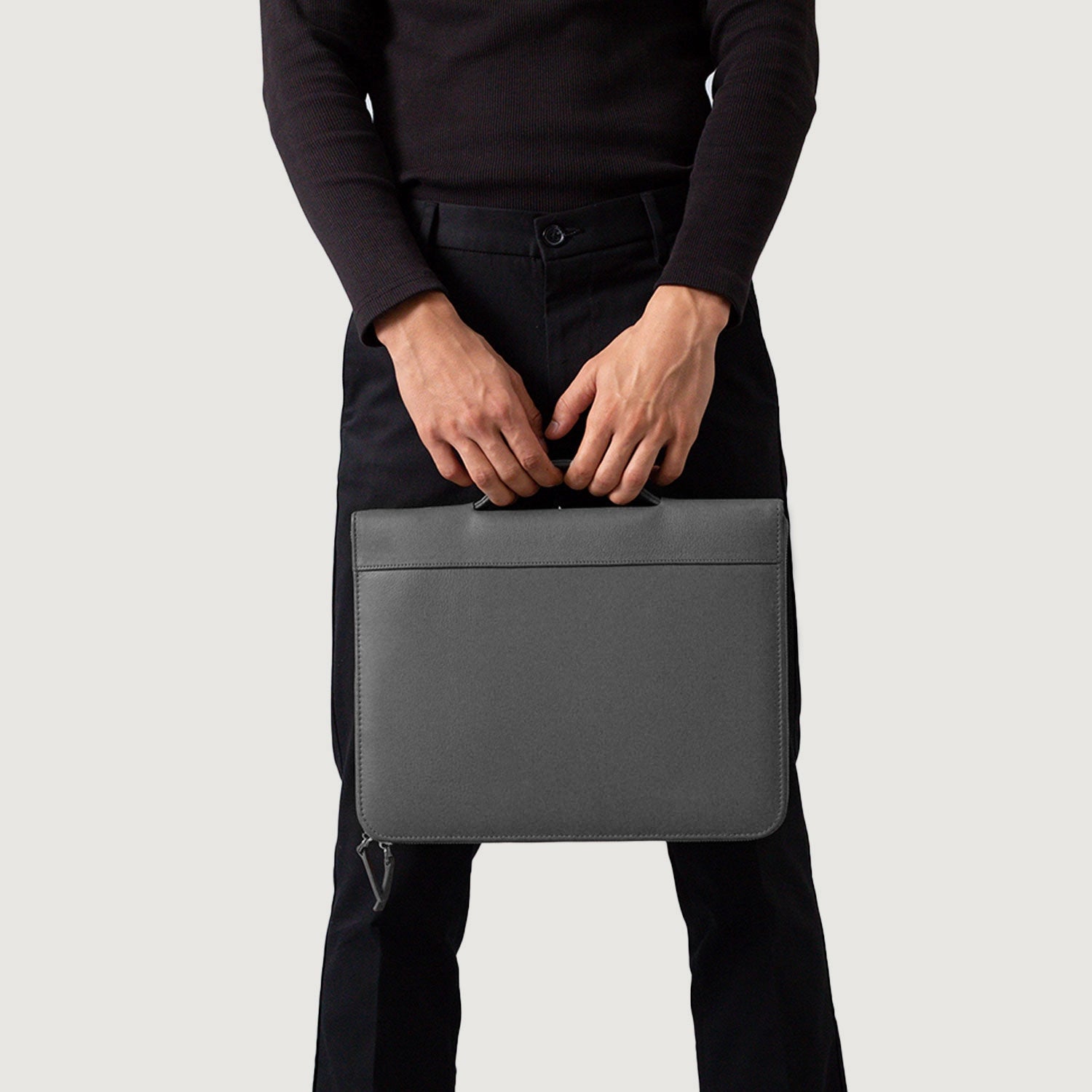 Gray Leather Folio Organizer