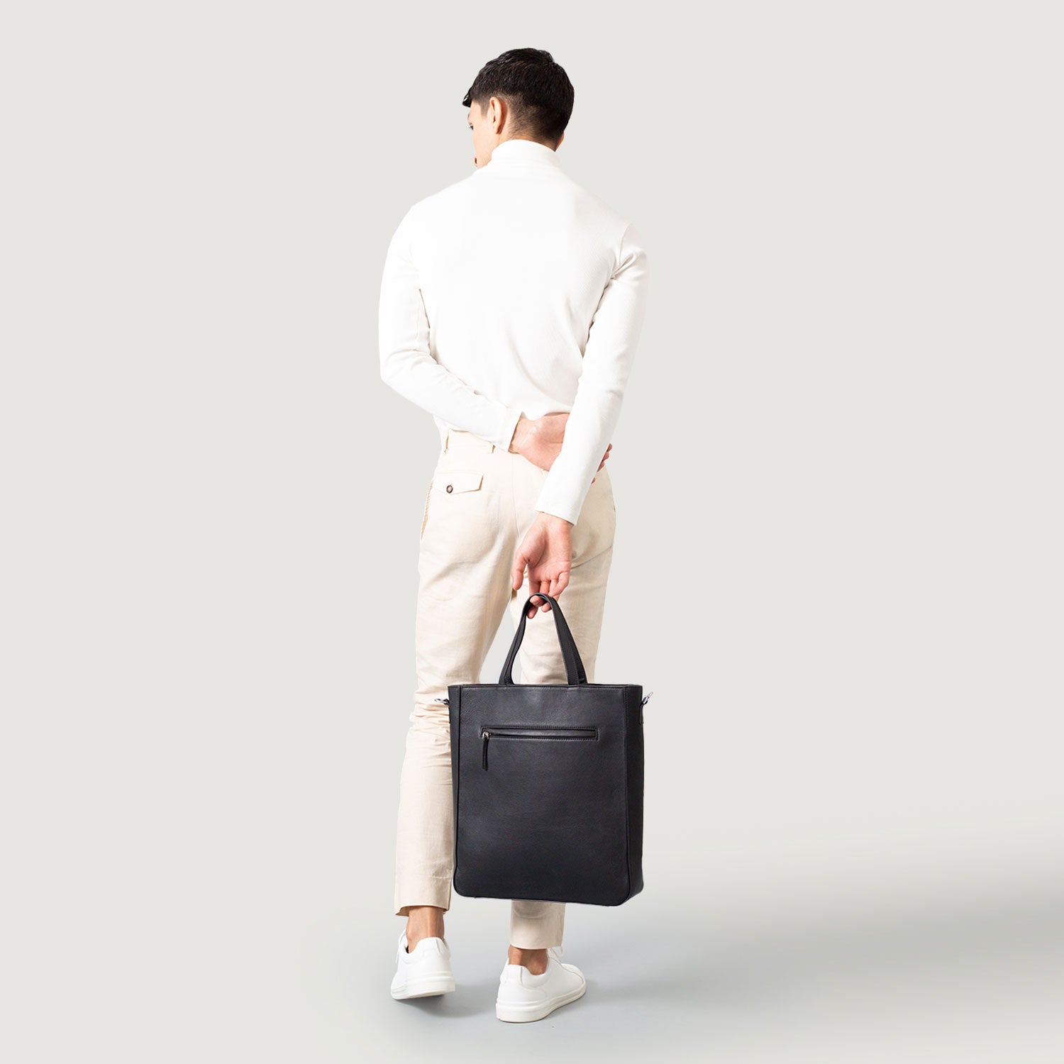 Black Leather Tote Bag