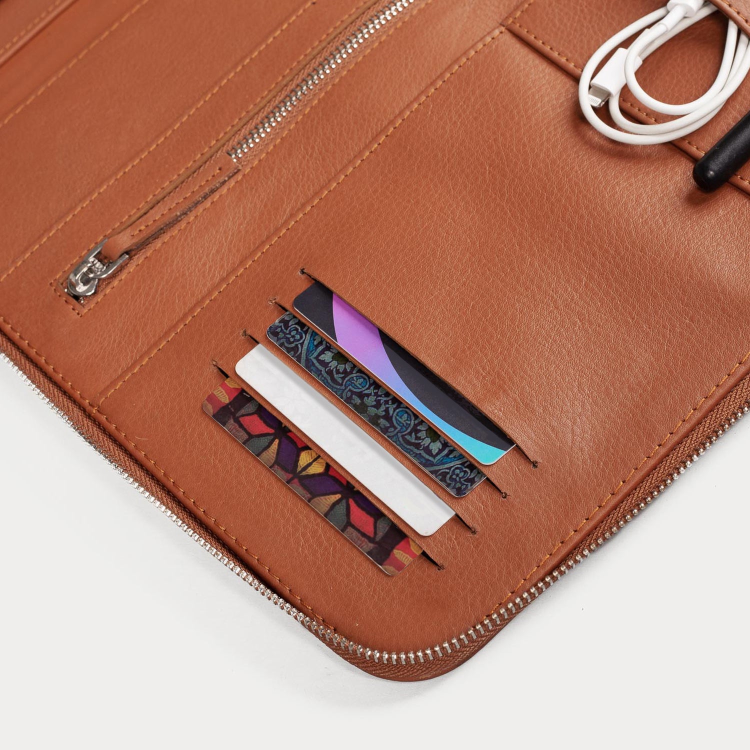 Brown Leather Folio Organizer
