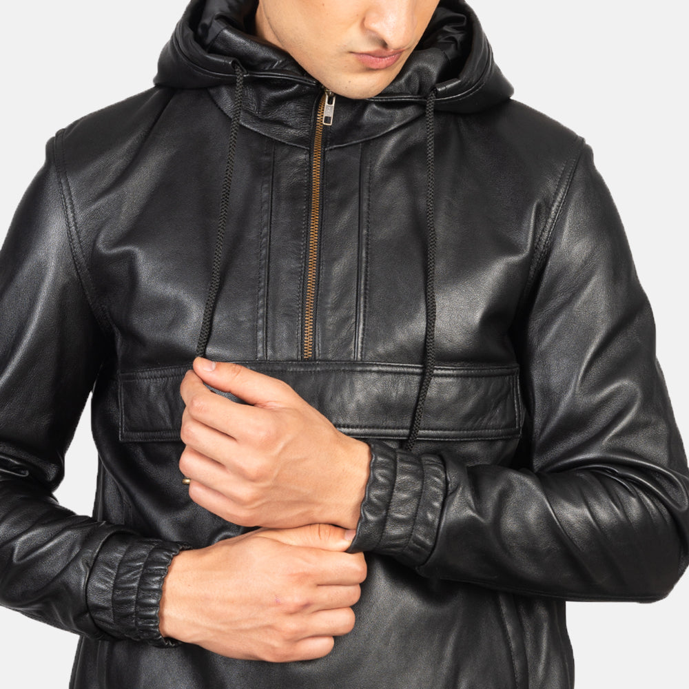 Kenton Hooded Mocha Suede Pullover Jacket