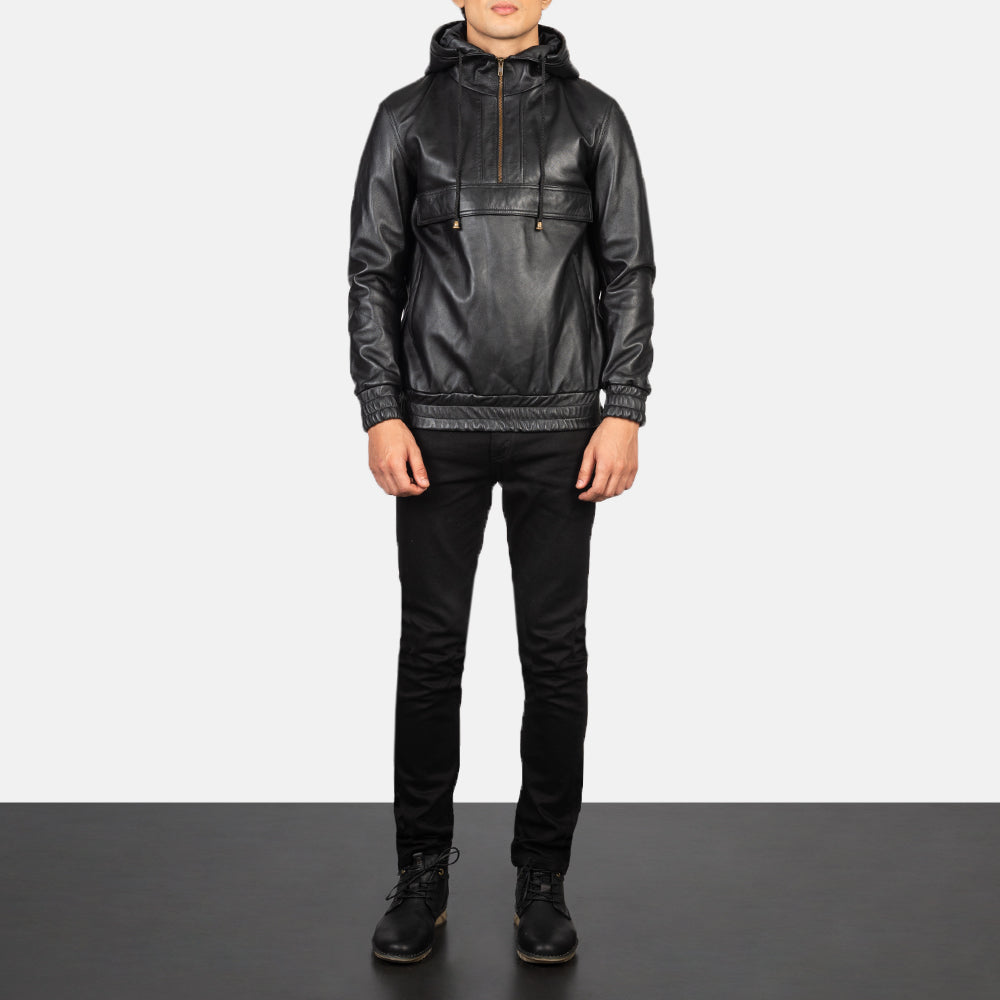 Kenton Hooded Mocha Suede Pullover Jacket