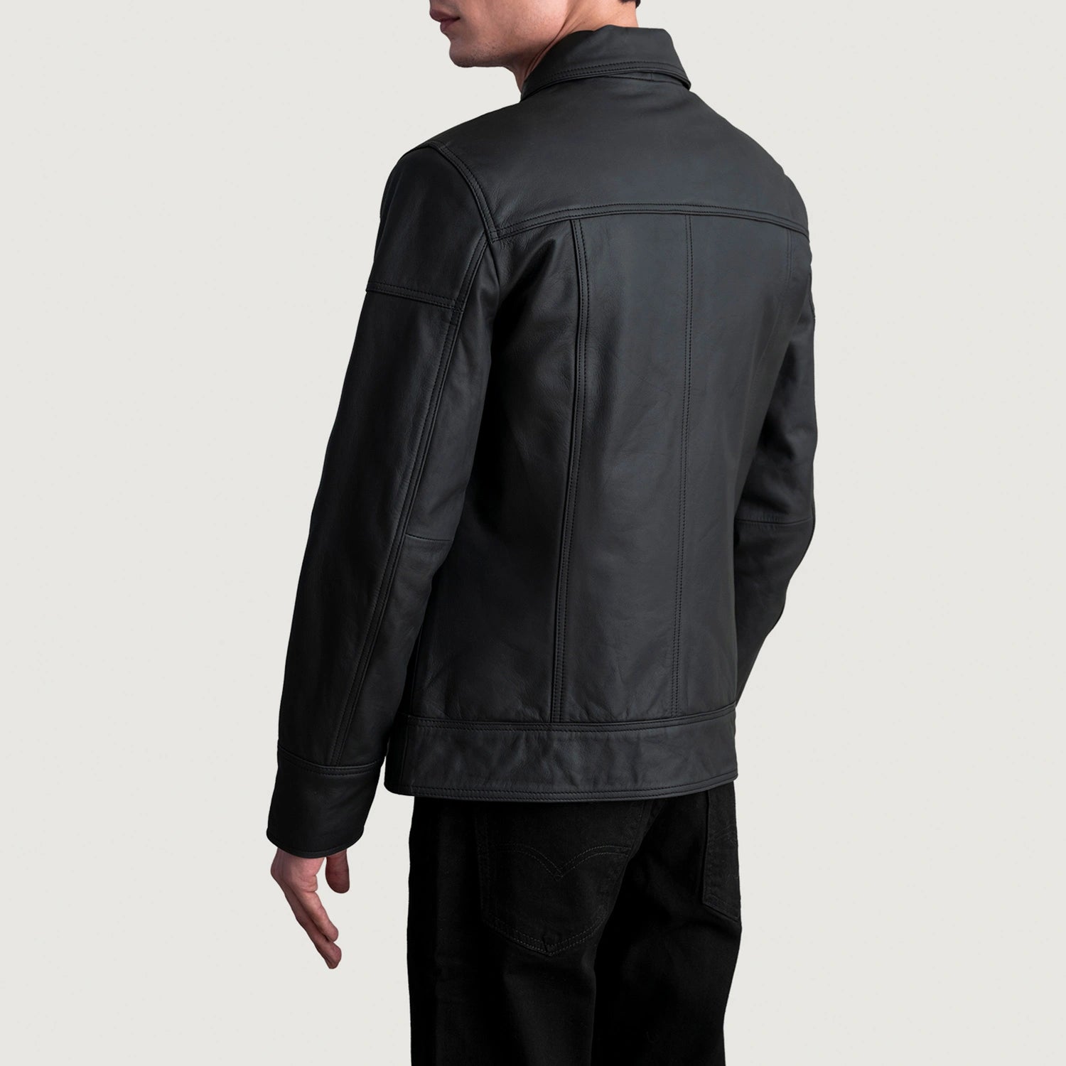 Lavendard Leather Biker Jacket