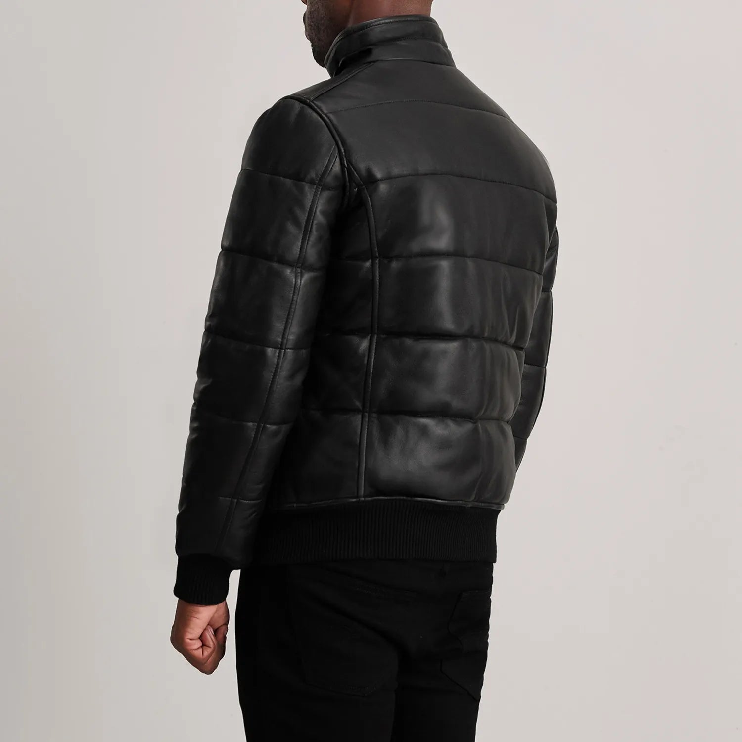 Lucas Leather Puffer Bomber Jacket
