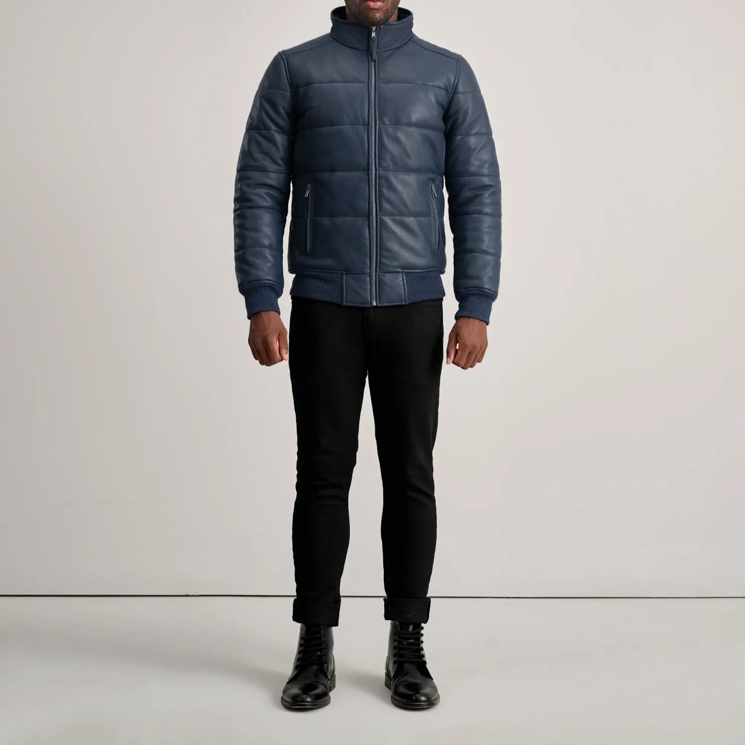 Lucas Leather Puffer Bomber Jacket