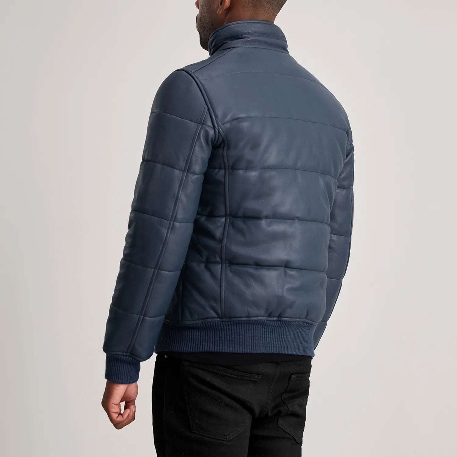 Lucas Leather Puffer Bomber Jacket