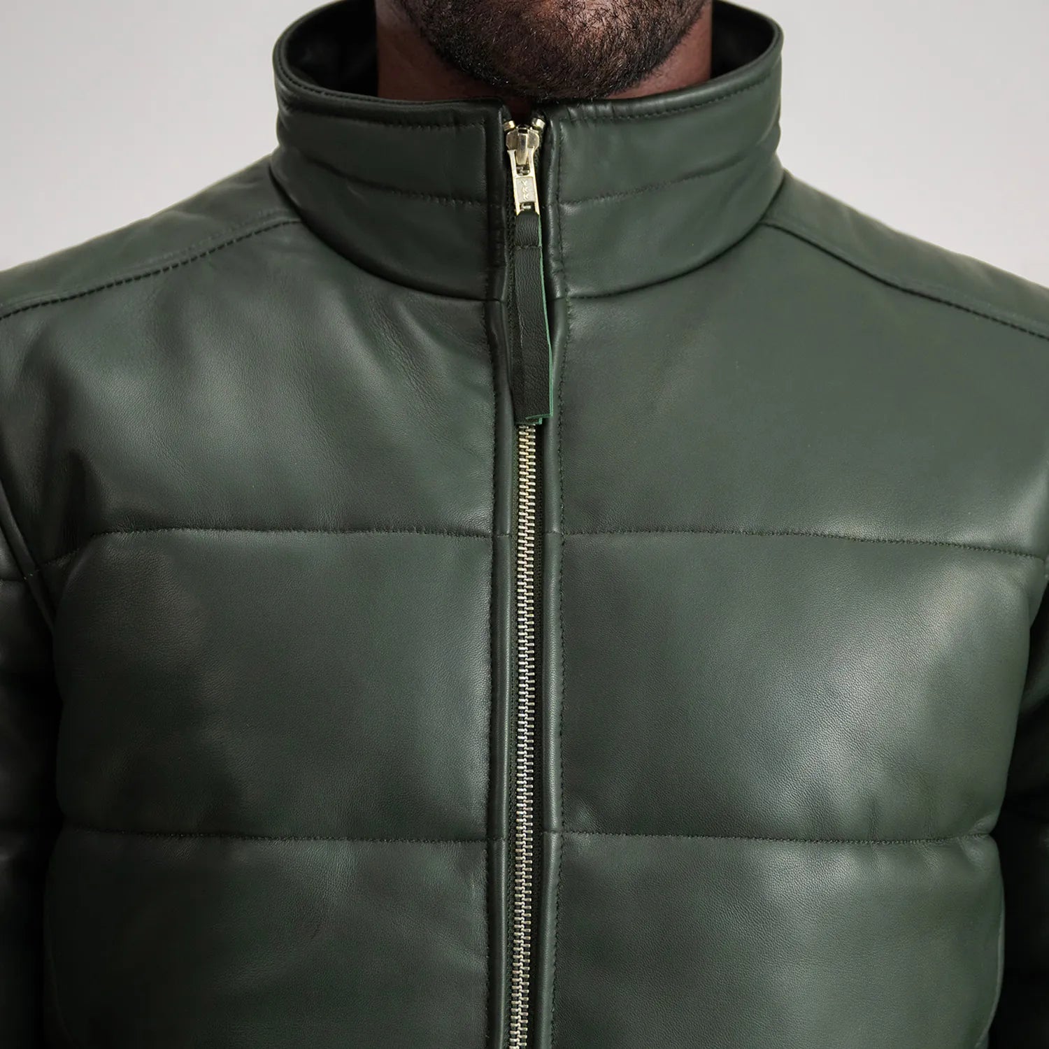 Lucas Leather Puffer Bomber Jacket
