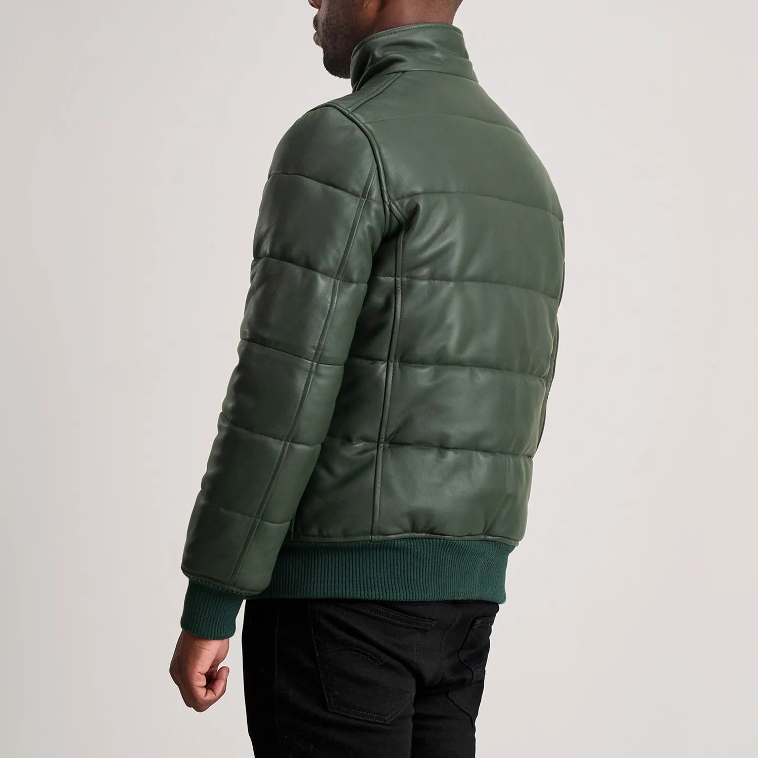 Lucas Leather Puffer Bomber Jacket