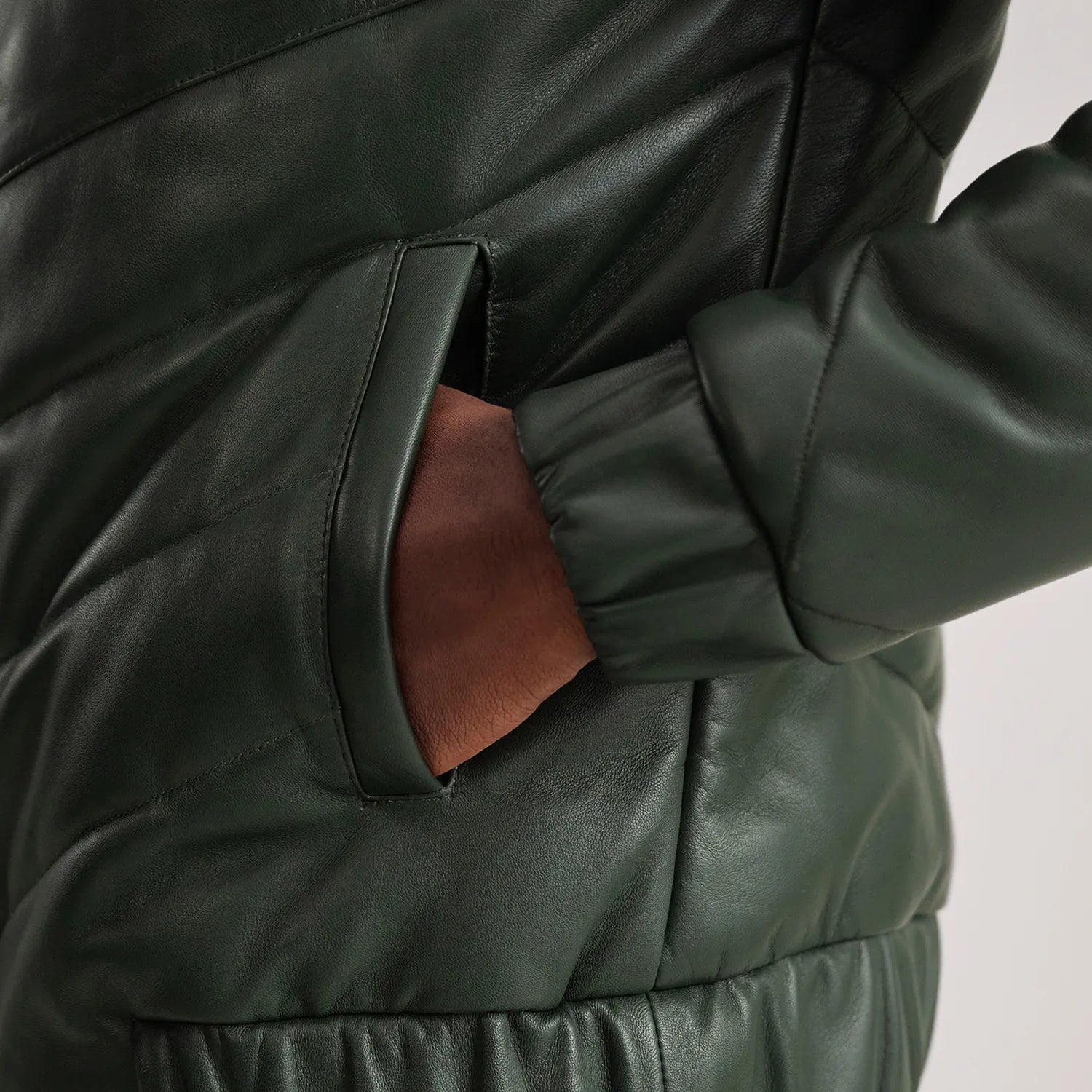 Travis Leather Puffer Jacket