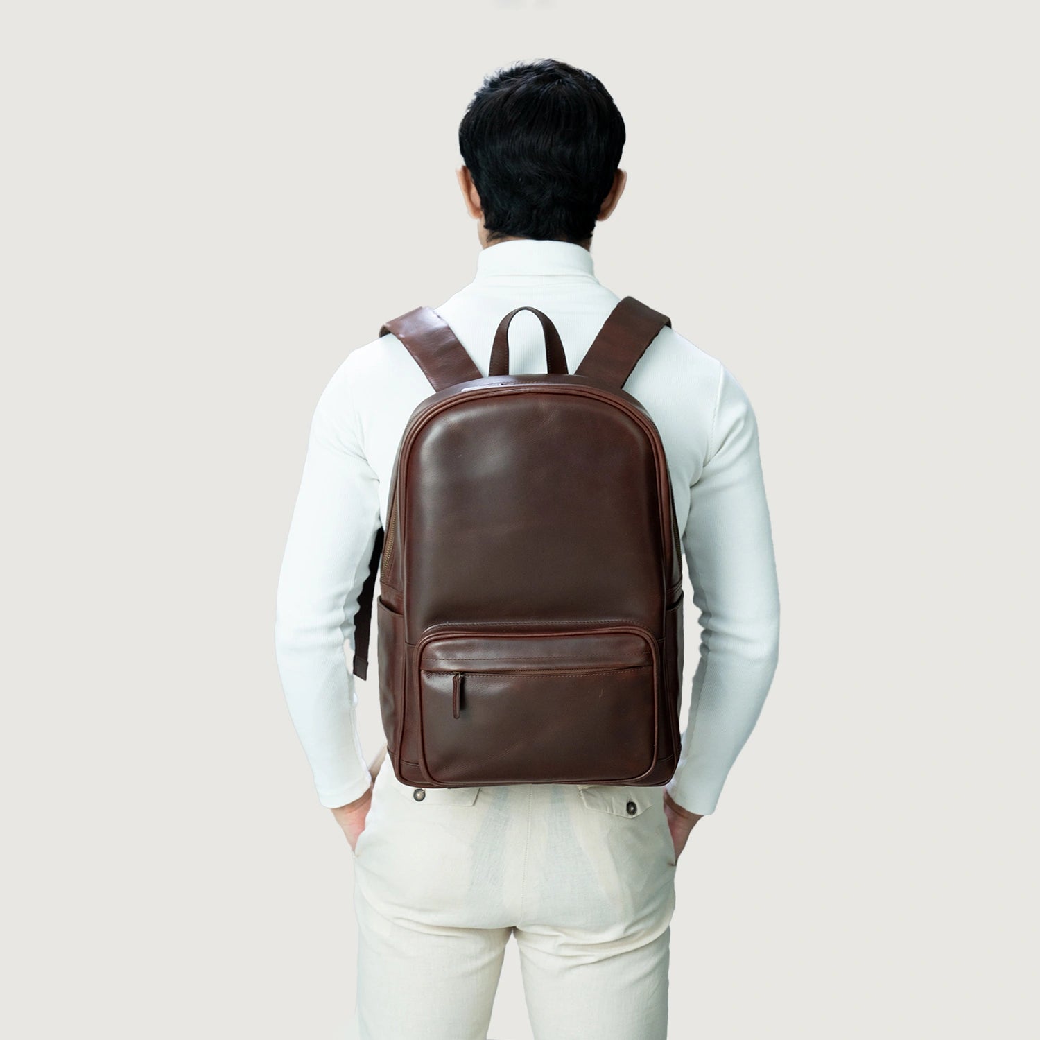 Vintage Brown Leather Backpack