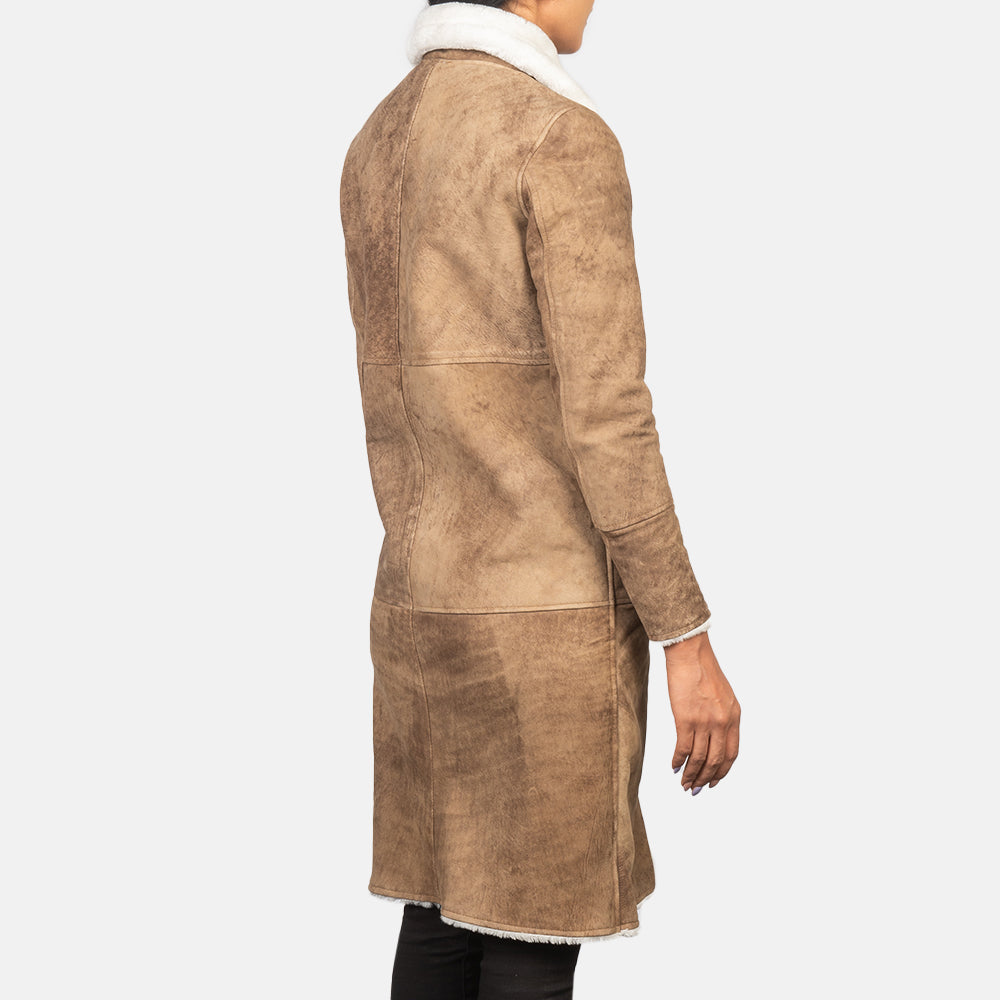 Alina Shearling Leather Coat For Women
