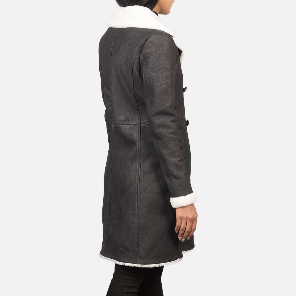 Amie Double Breasted Shearling Coat For Women
