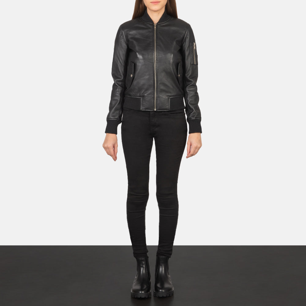 Ava Ma-1 Leather Bomber Jacket