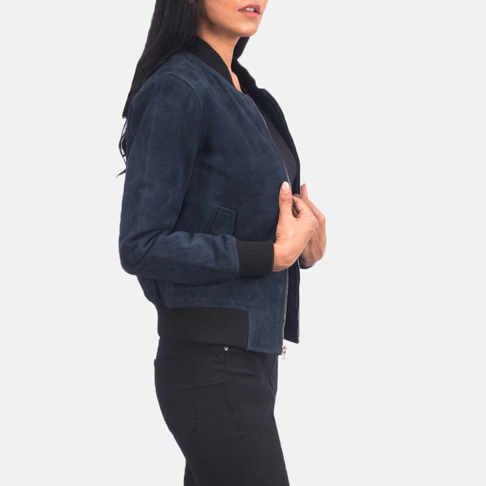 Ava Ma-1 Suede Bomber Leather Jacket