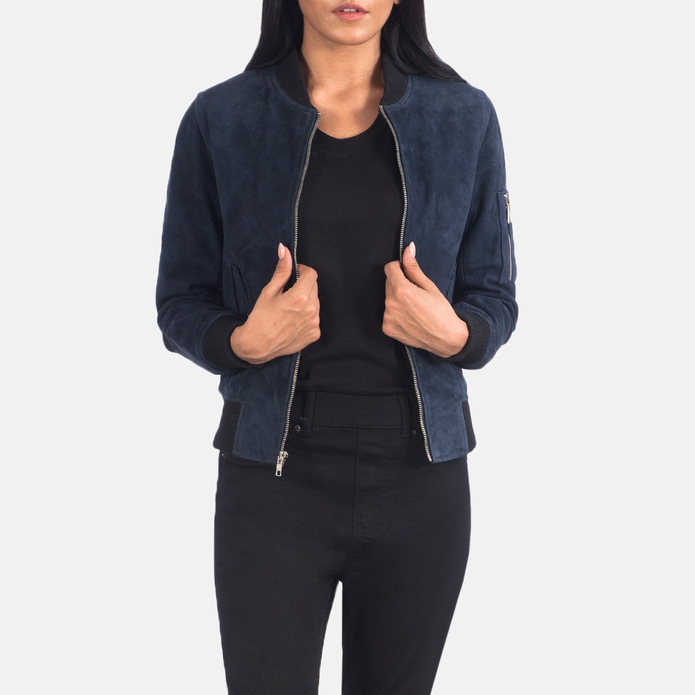 Ava Ma-1 Suede Bomber Leather Jacket