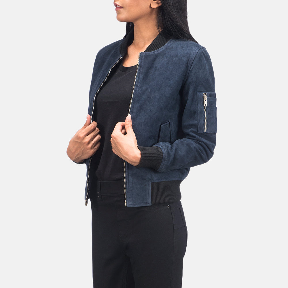 Ava Ma-1 Suede Bomber Leather Jacket