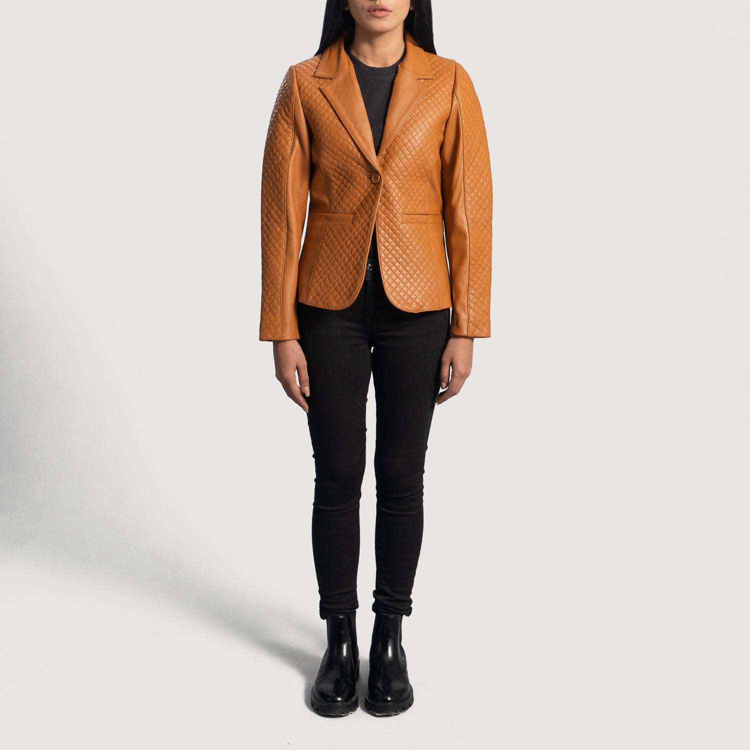 Cora Quilted Leather Blazer