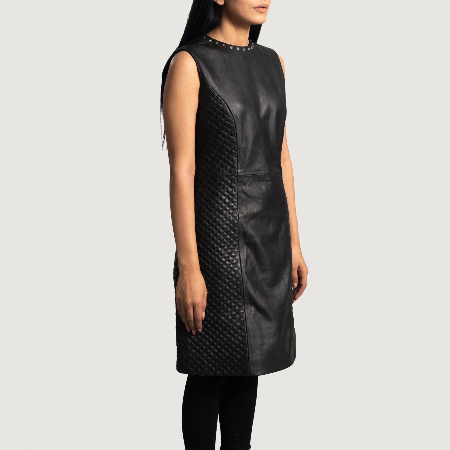 Luxe Dress Leather Long Coat For Women