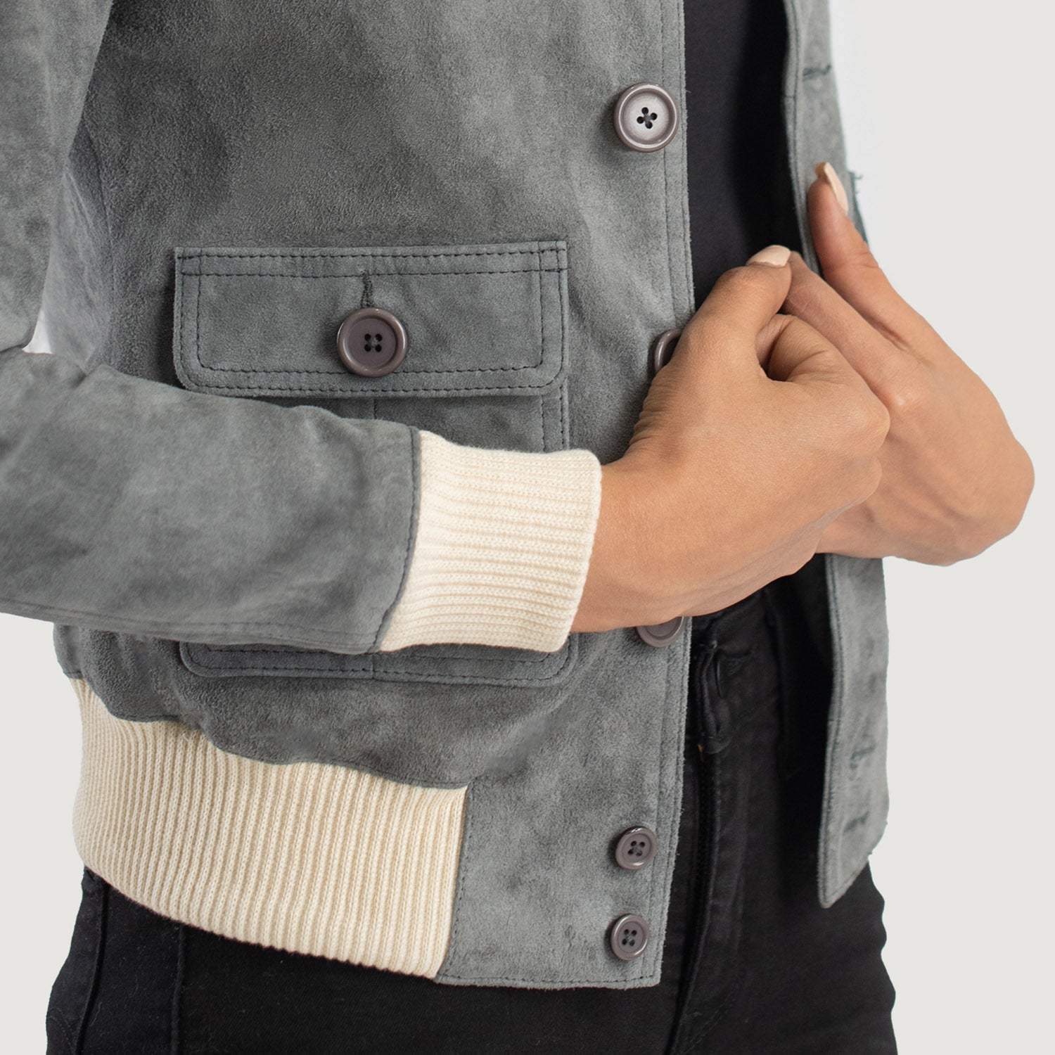 Sasha A1 Suede Bomber Leather Jacket