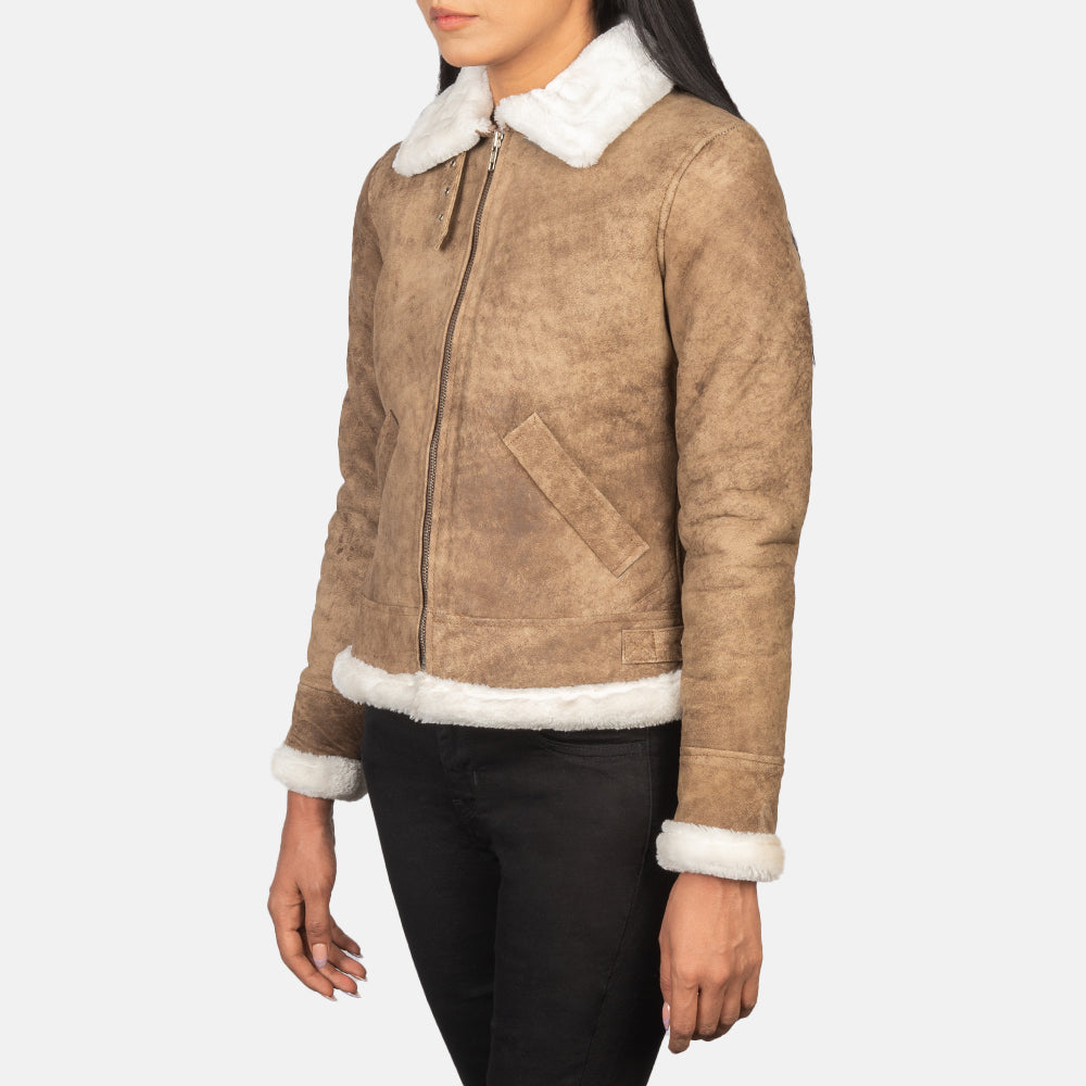 Sherilyn B-3 Bomber Leather Jacket